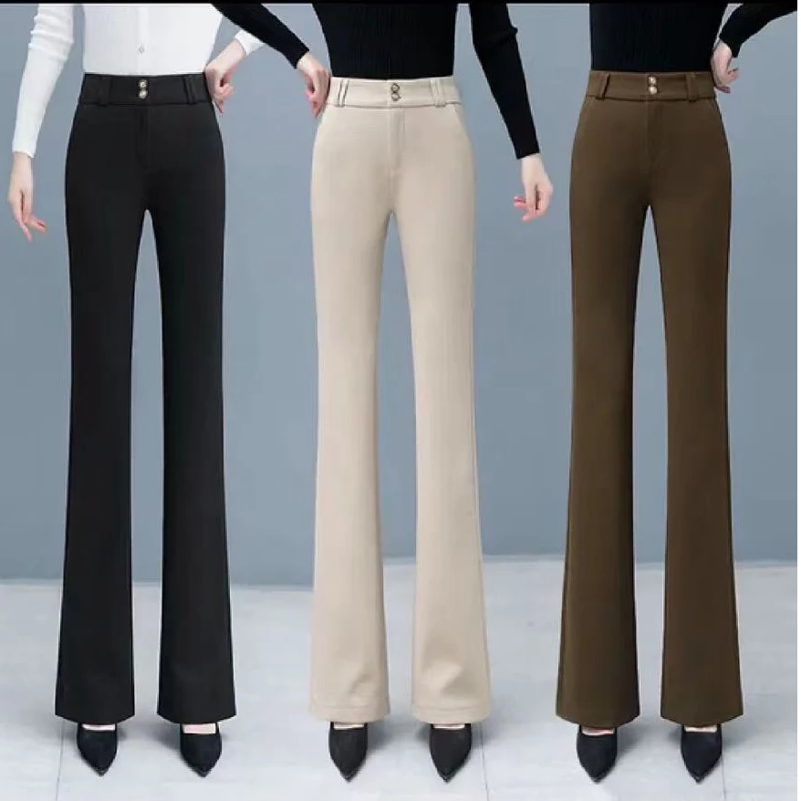 （裤长约100）秋冬新款时尚百搭高腰喇叭裤休闲马蹄裤鱼尾裤6926