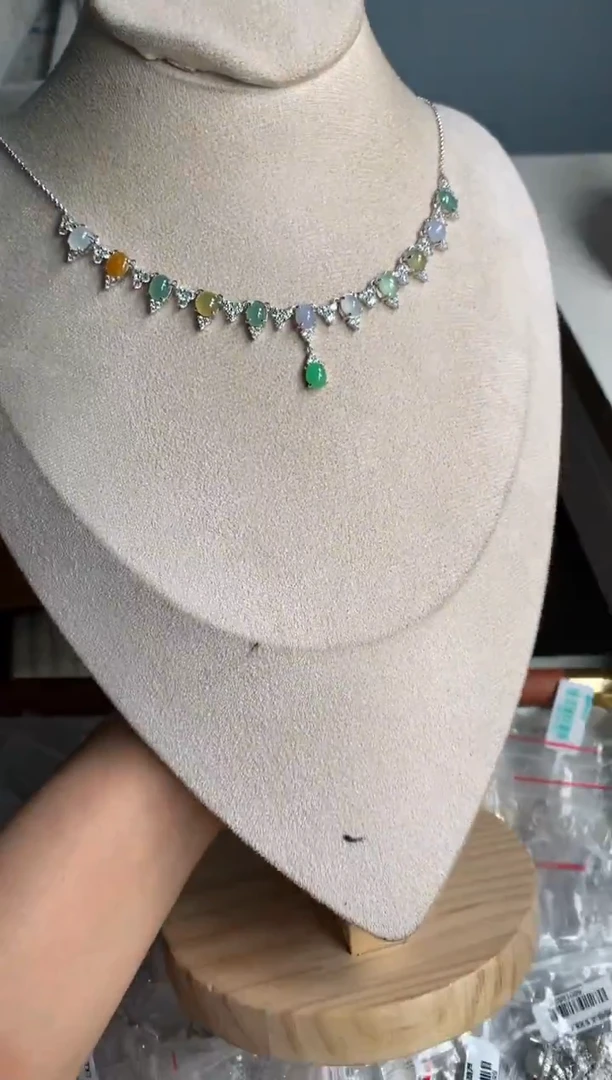 银S925镶嵌戒指翡翠项链