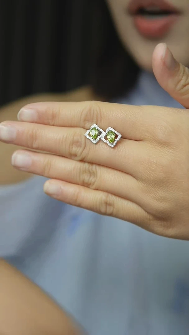 银S925镶嵌吊坠(不含链)橄榄石5