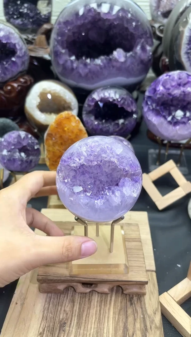 未镶嵌大型摆件（非配饰）紫晶740号开口笑