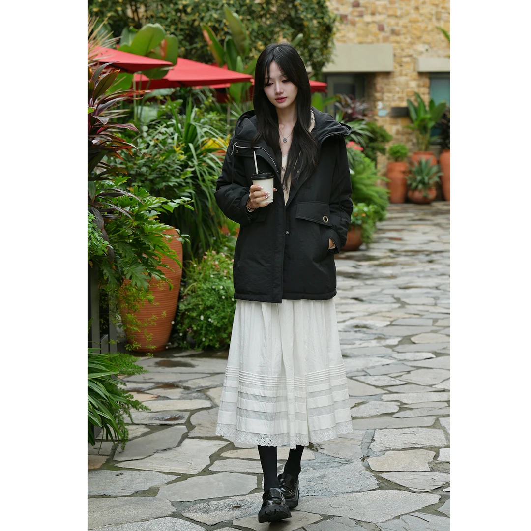 2024冬季梦里人新款休闲时尚连帽宽松显瘦保暖外套2202-4279