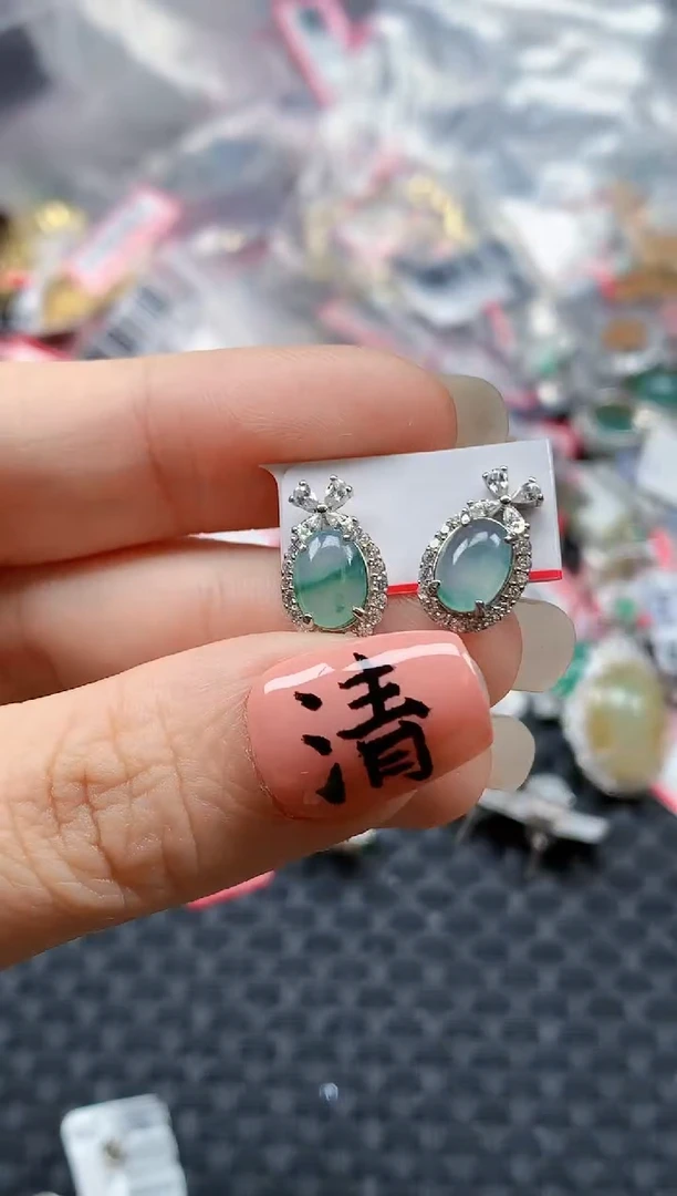 银S925镶嵌戒指翡翠天然A货缅甸翡翠