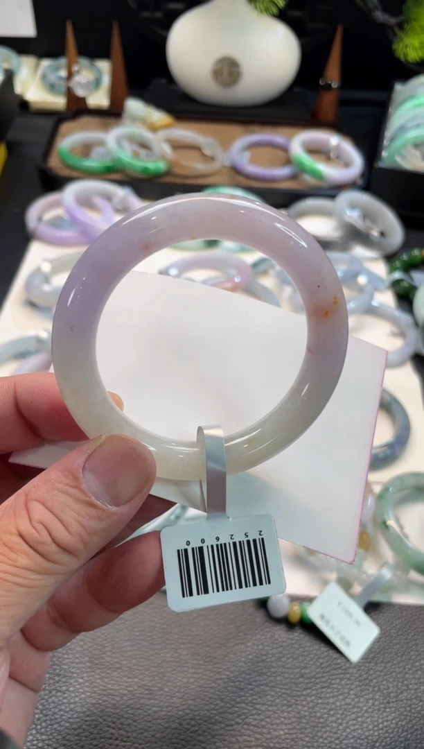 未镶嵌手镯翡翠114号链接 53圆条 有纹