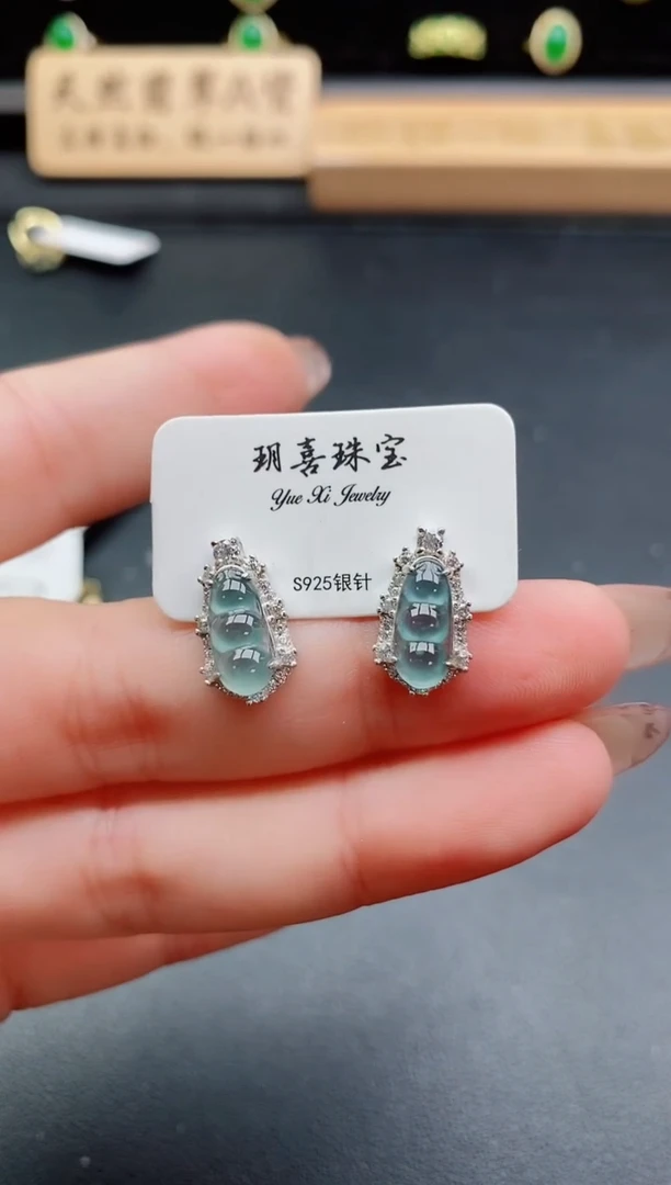 银S925镶嵌戒指翡翠1