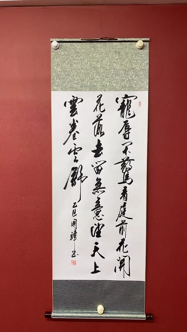 书法宠辱不惊  三尺竖卷轴姚国璋