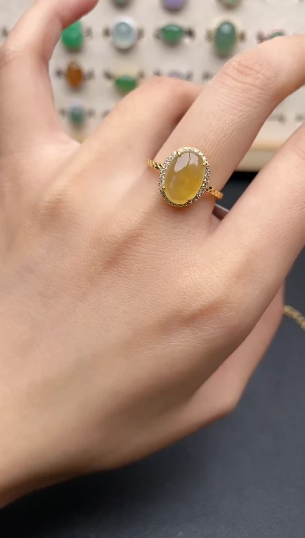 【闪购商品】翡翠戒指银S925镶嵌一物一证一礼盒