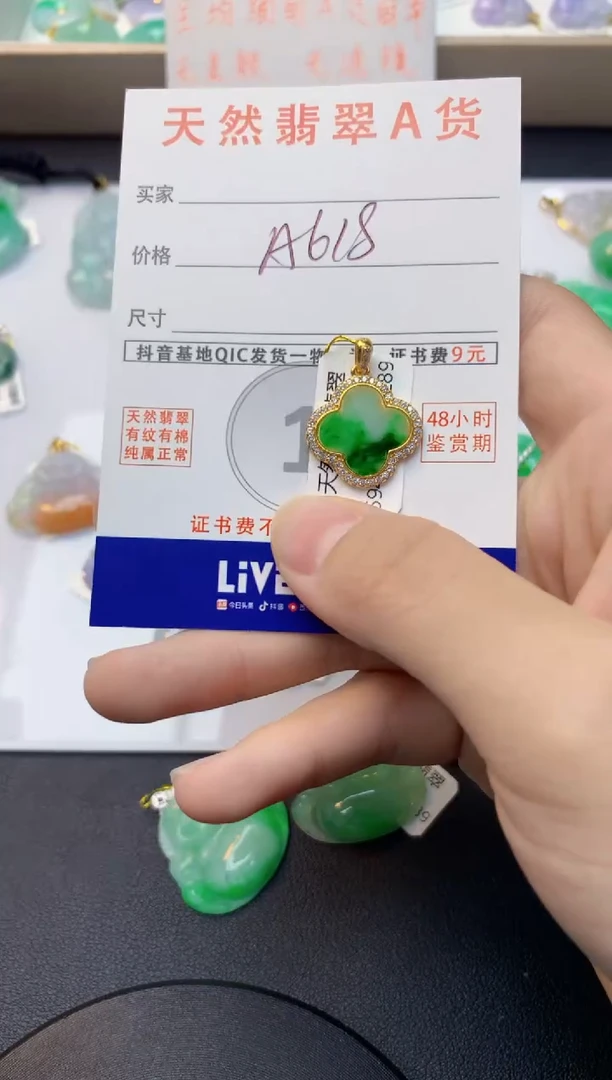 颈饰未镶嵌翡翠天然缅甸A货翡翠百元以上9元证书费自理