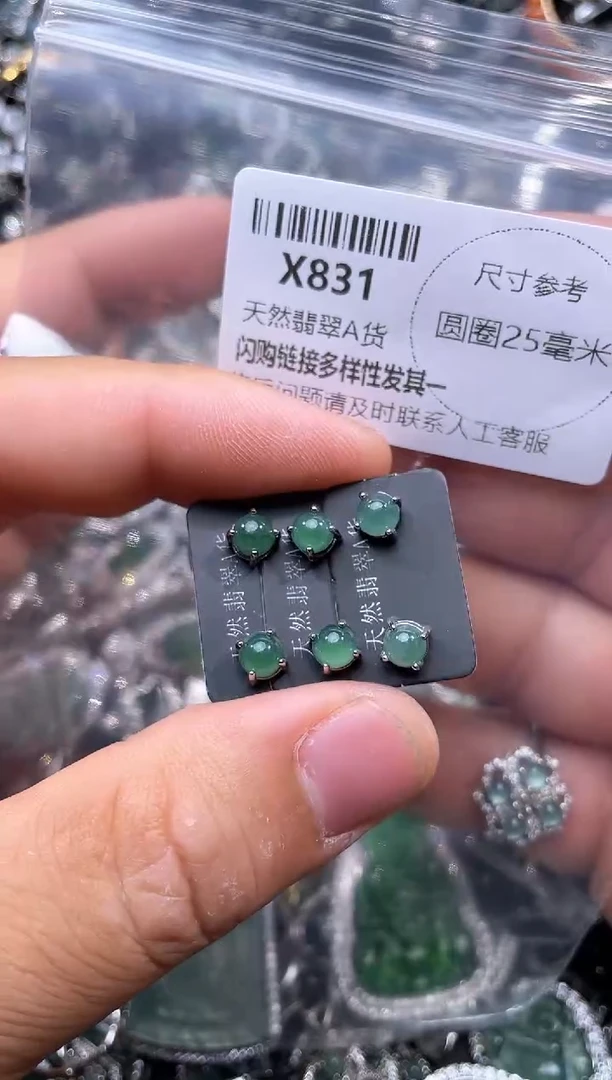 【闪购商品】翡翠颈饰未镶嵌X831耳钉 多样性发其一