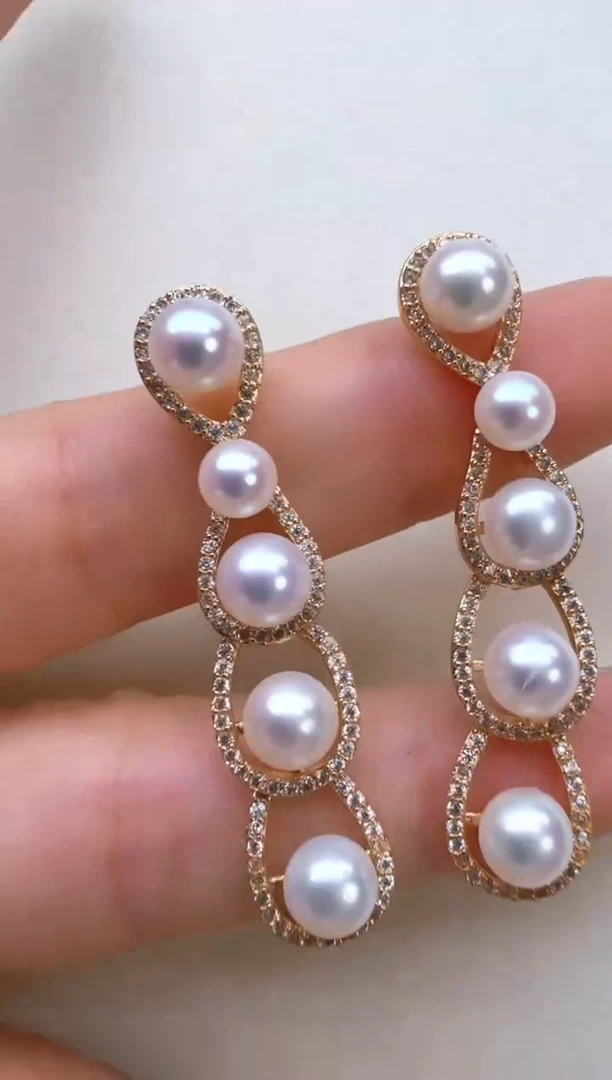 合金淡水珍珠耳饰29