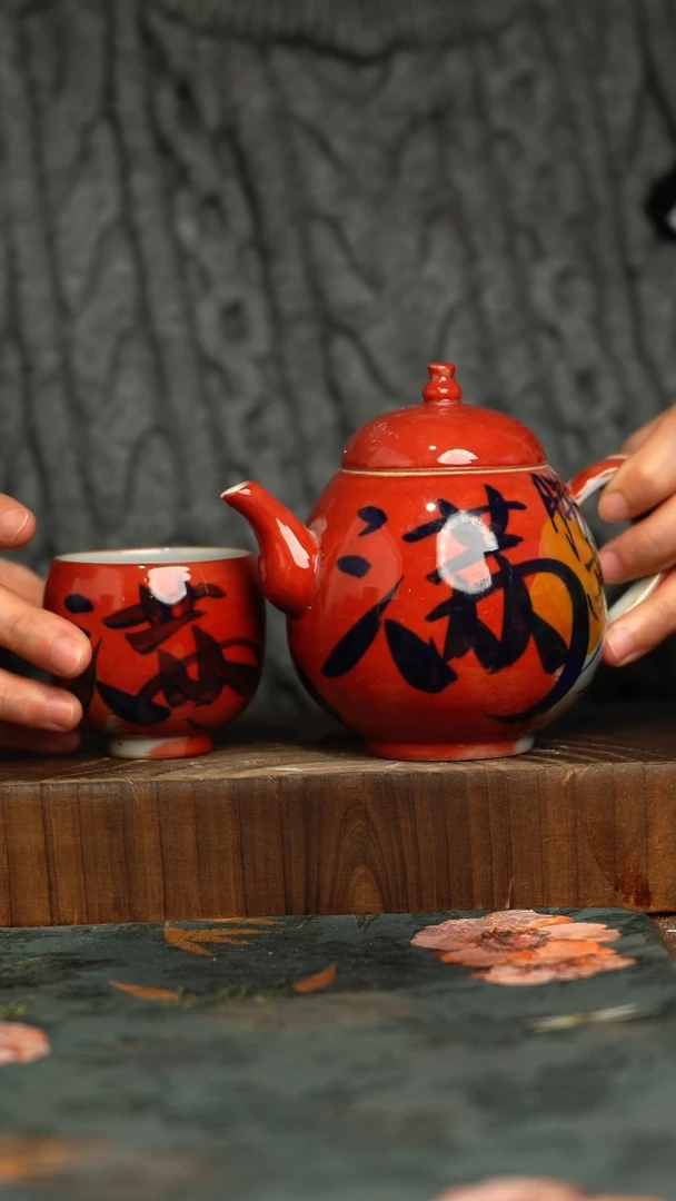 杯釉下彩手工手绘同款陶器