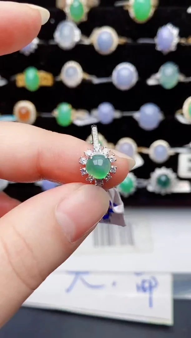 颈饰银S925镶嵌翡翠1433