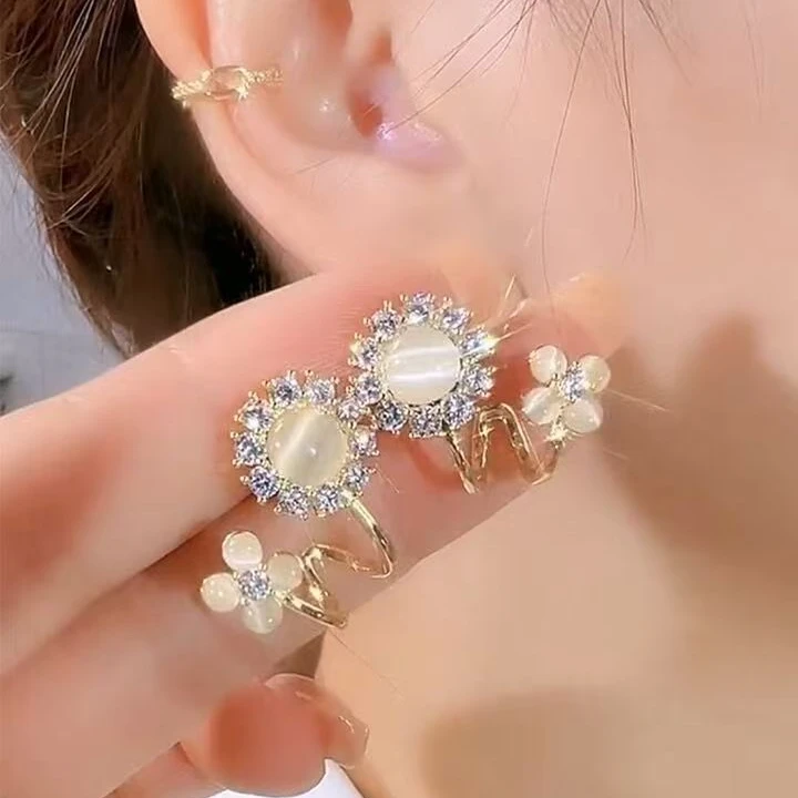 925银针【57】女神花轻奢时尚花型耳钉甜美气质精致百搭