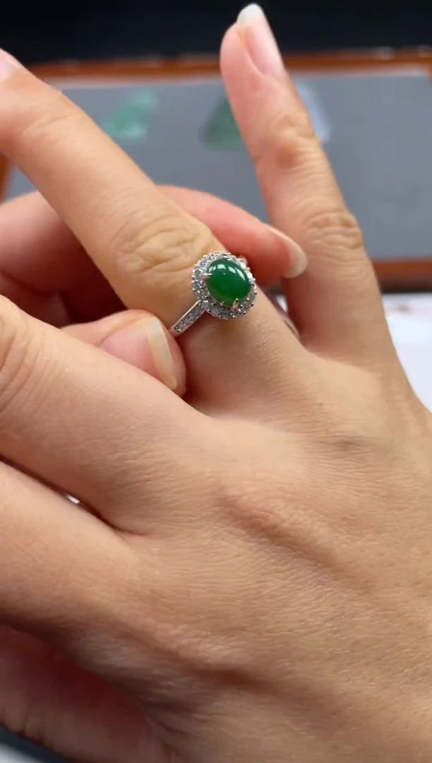 【闪购商品】定制翡翠银S925镶嵌01-18HDJT0127555