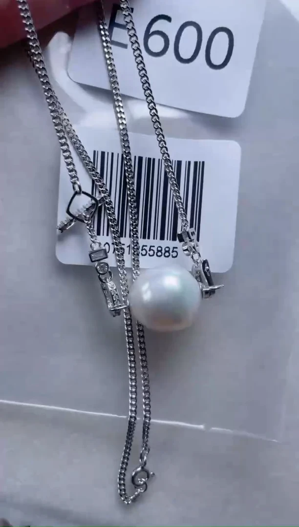 银S925镶嵌套链海水珍珠E600