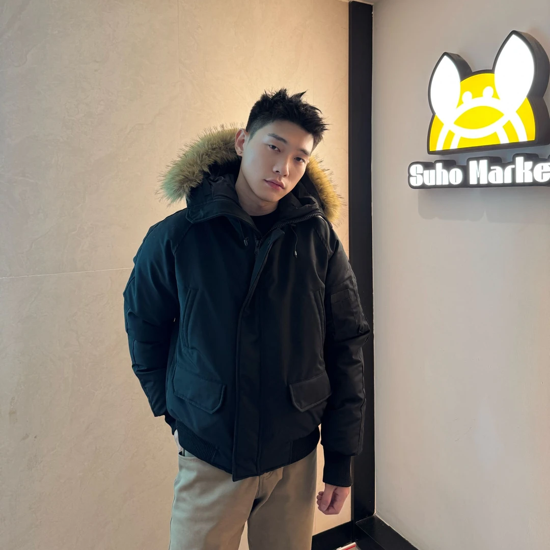 【D哥】美式硬核加厚棉服可拆卸毛领连帽冬季男士时尚保暖拉链外套