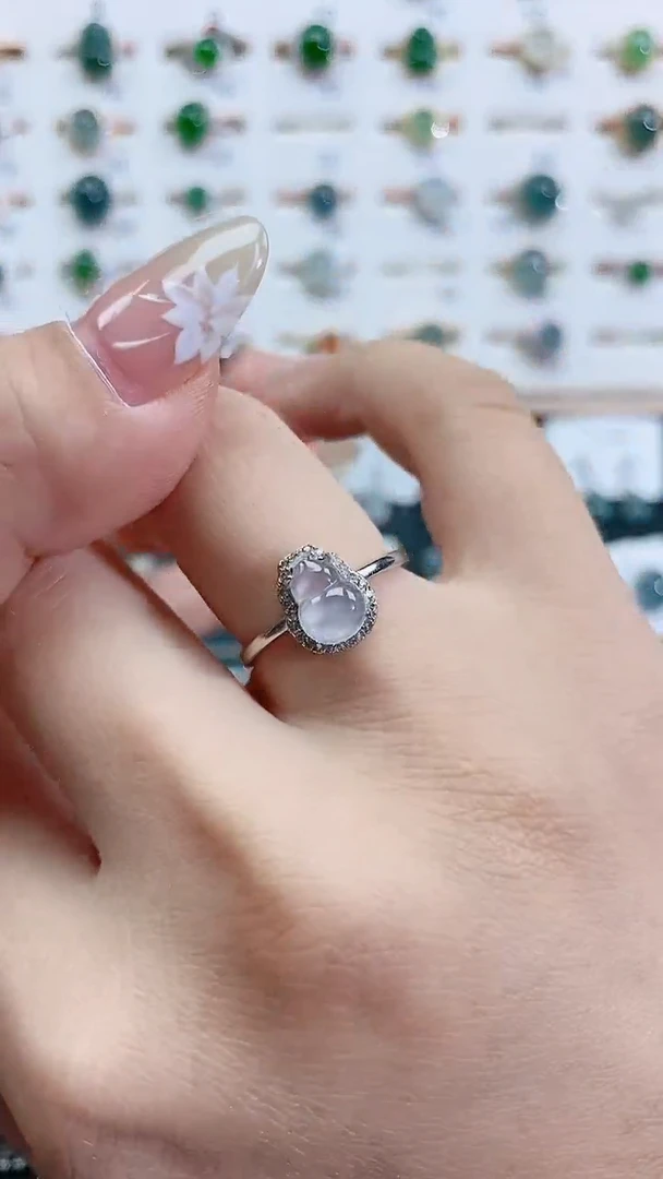 银S925镶嵌戒指翡翠天然翡翠