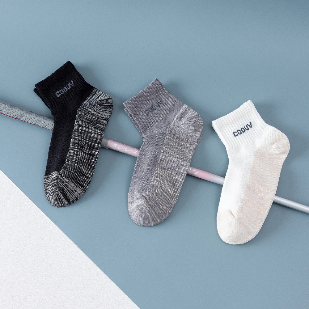 COOUV常规玫瑰精油运动袜通用休闲短筒运动袜透气吸汗防臭跑步