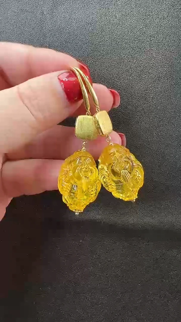 未镶嵌琥珀耳饰耳环