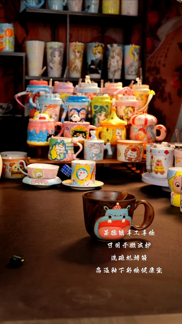 景德镇陶瓷手工手绘杯杯