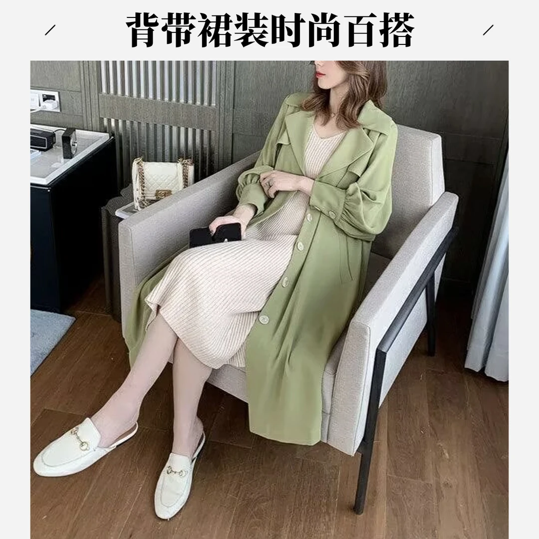 背带款中长款长裙黑色宽松针织连衣裙内搭秋冬加厚毛线A字背心裙