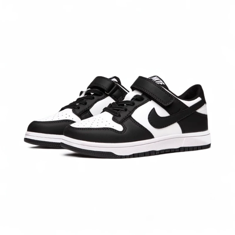 原版儿童潮牌运动鞋百搭休闲透气男童鞋子黑白熊猫真皮女童小童鞋