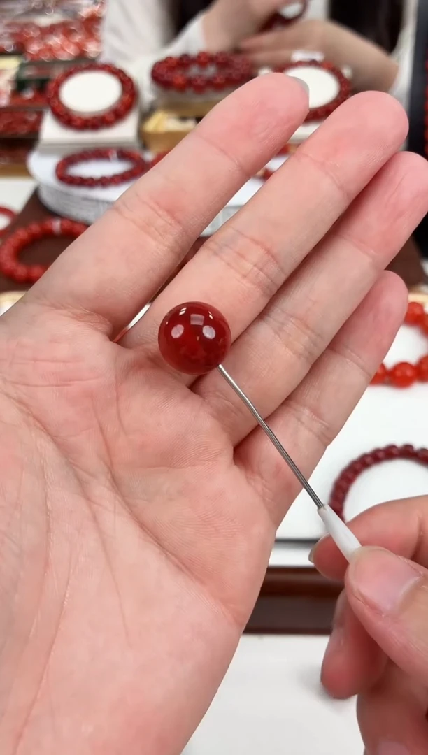 南红玛瑙瓦西单珠14+未镶嵌一个/条