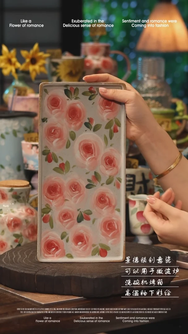 陶瓷景德镇高温釉下彩手工手绘款式