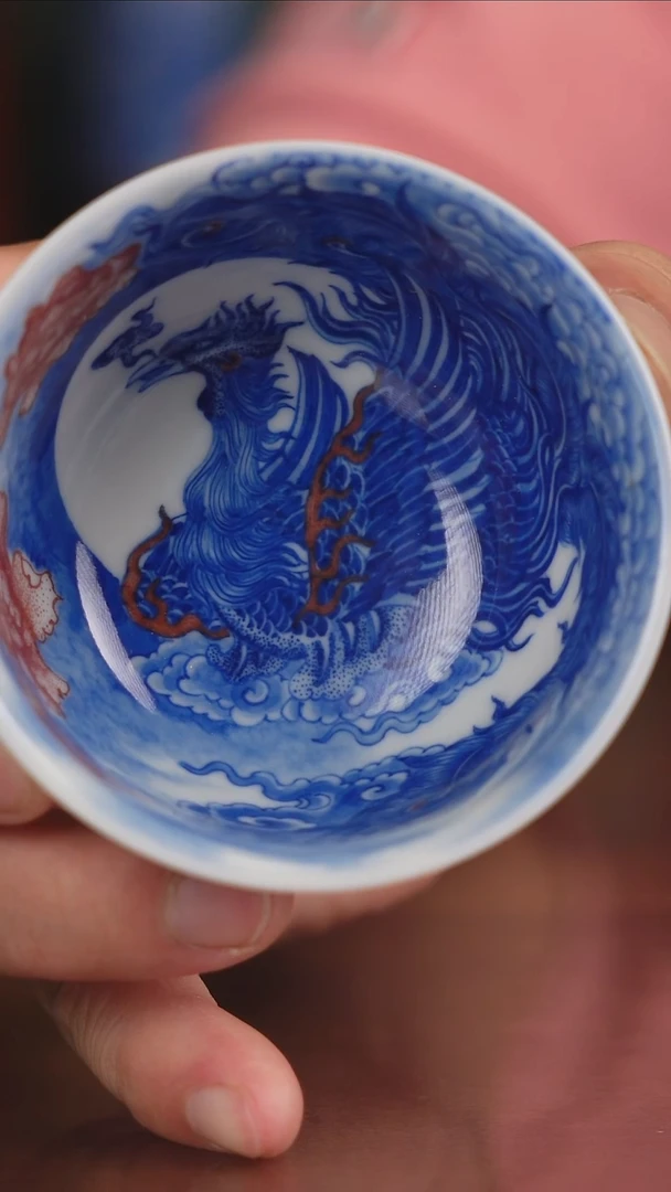 自成堂柴窑青花釉里红