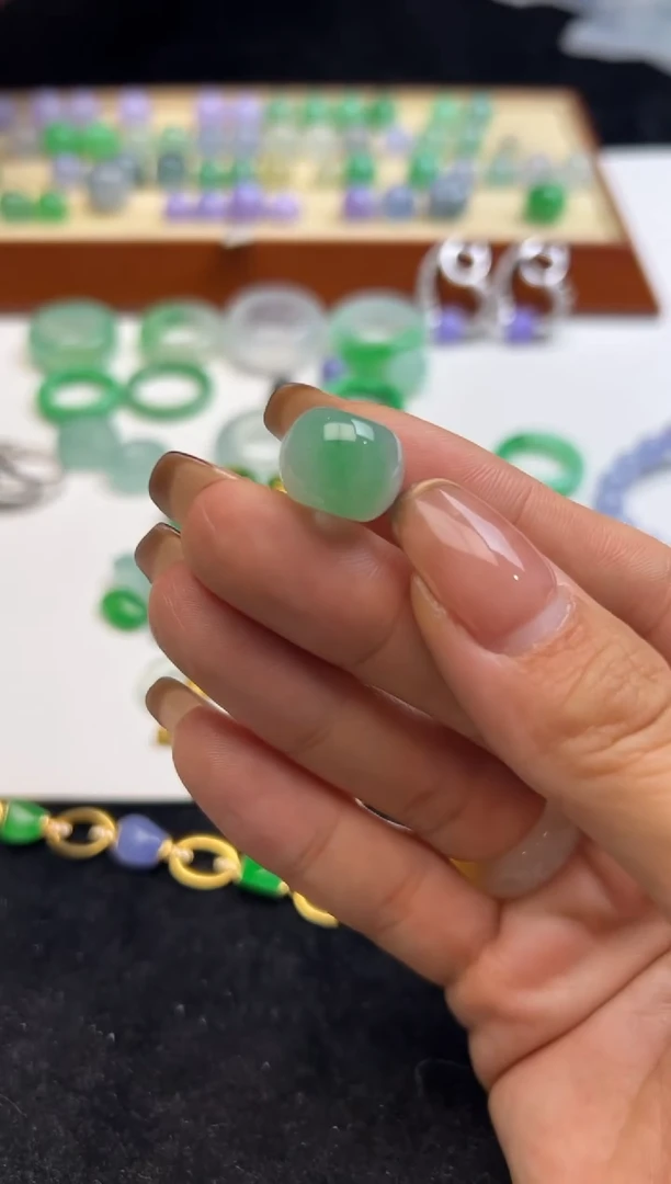 未镶嵌定制翡翠4500+450绿桶珠-yjf136