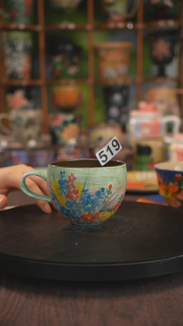 紫砂油画釉下彩手绘519