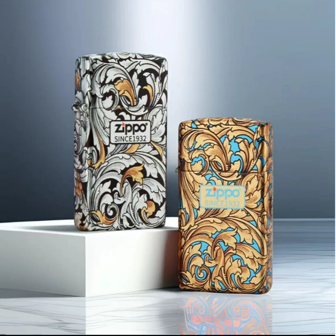 ZIPPO打火机正品窄机唐草双面个性打火机男朋友送礼物 DY9814DK