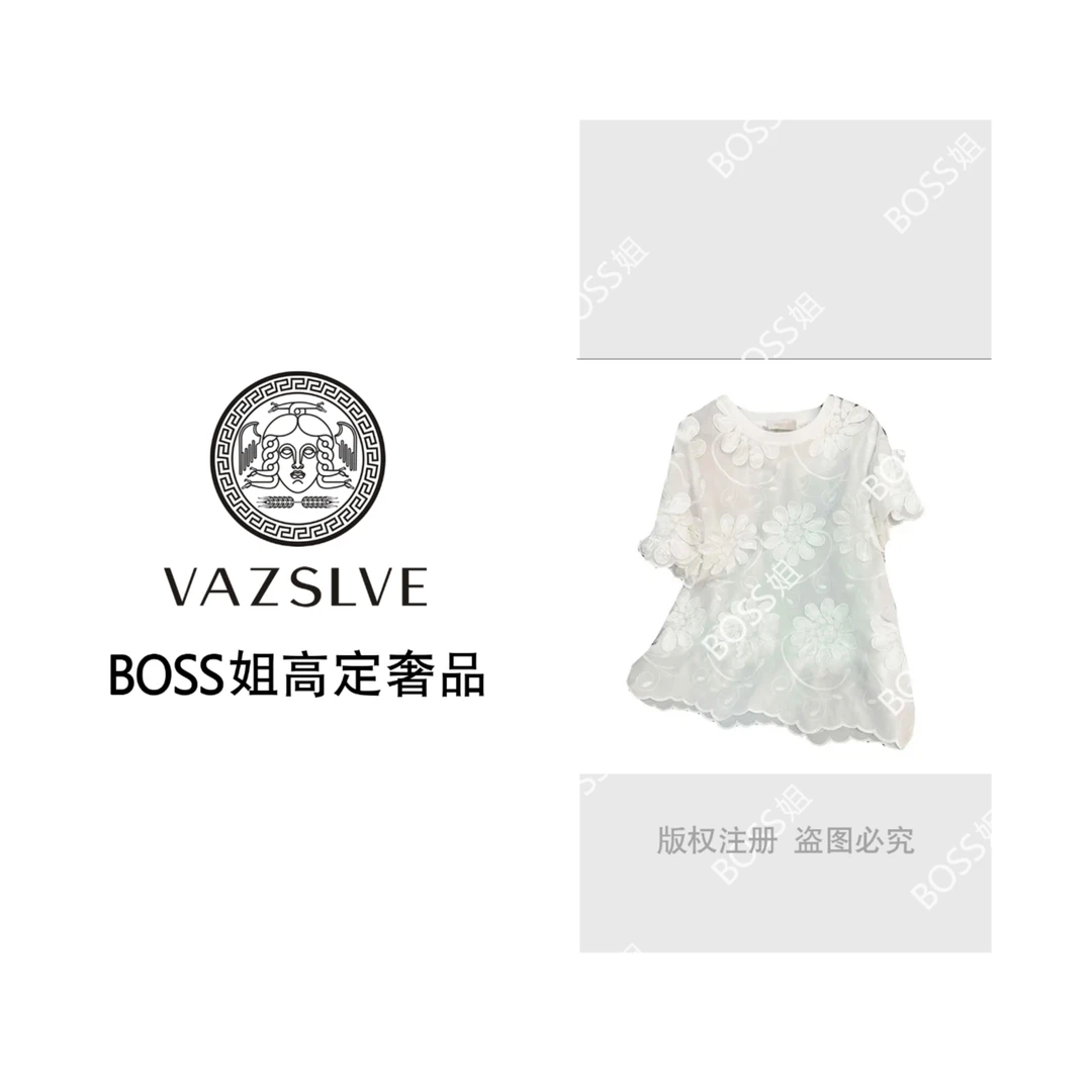 【VAZSLVE/原创设计】夏季宽松女士立体花瓣波浪边百搭显瘦上衣7230