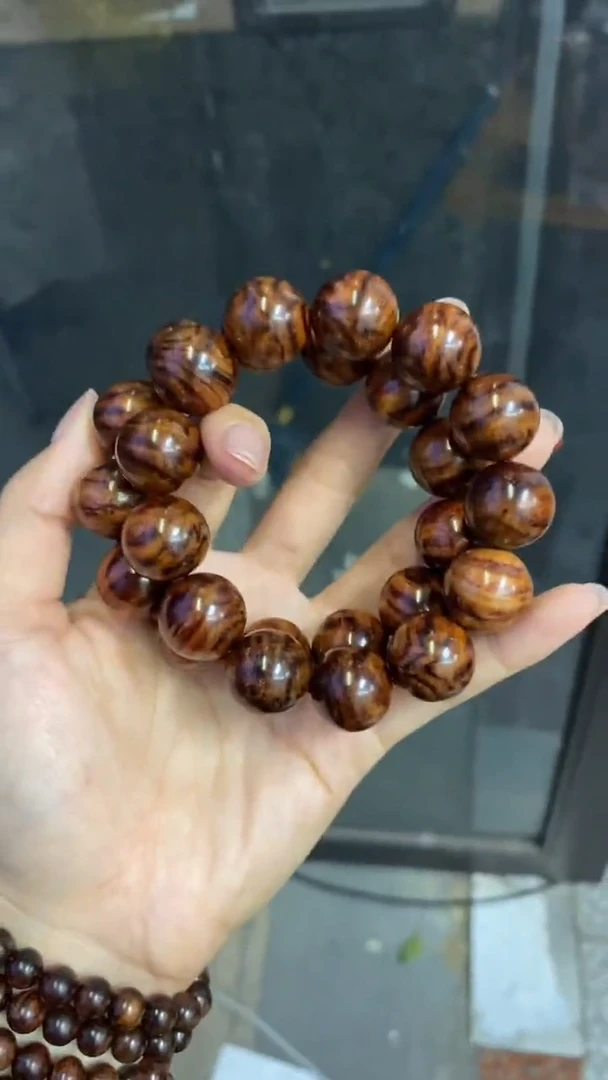 黄花梨/降香黄檀海南黄花梨乱纹1.8规格手串（99）