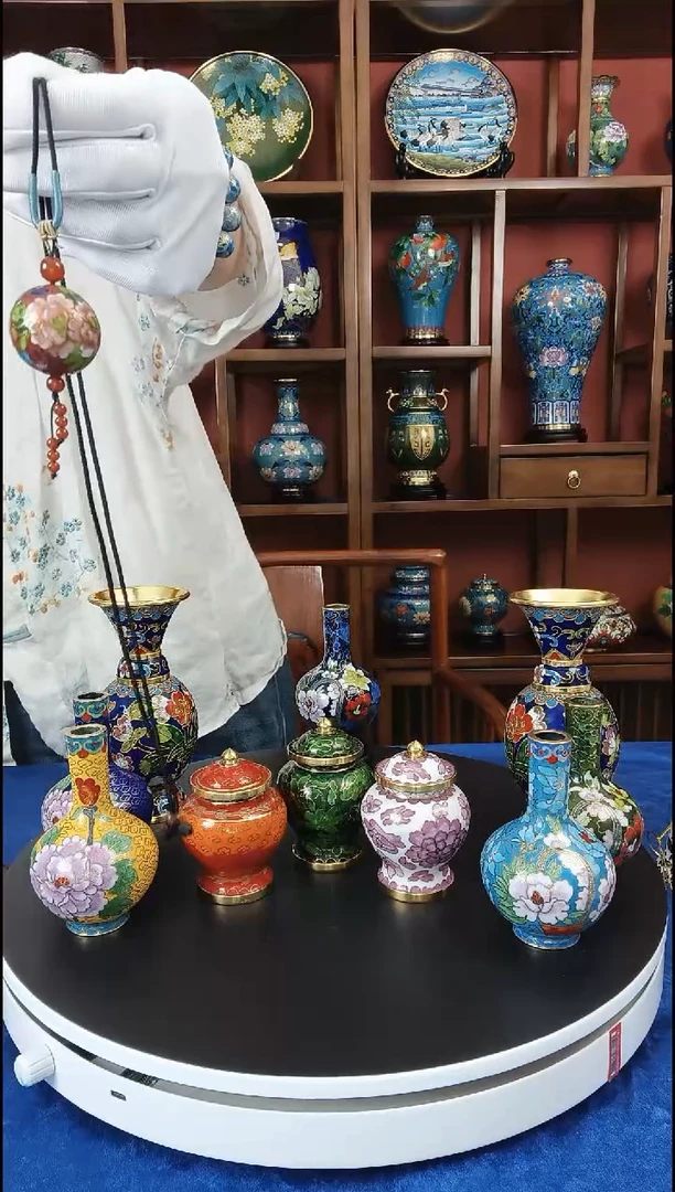 手工艺品琉璃蝶恋花项链一蓝色一红色