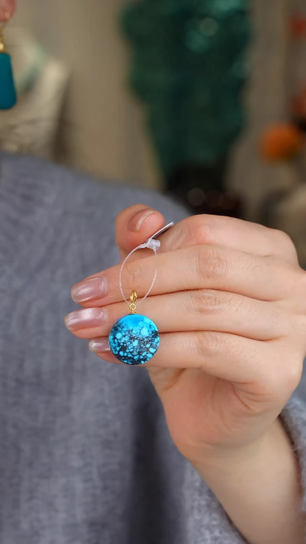 【闪购商品】绿松石吊坠(不含链)18K金镶嵌1