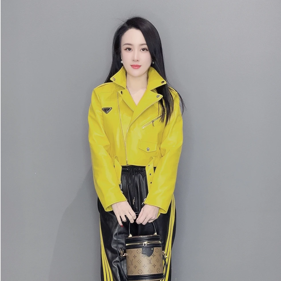 【MM上新】潮流时尚百搭小羊皮机车短外套