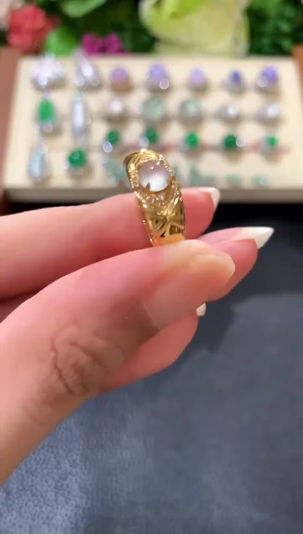 18K金镶嵌戒指翡翠z40