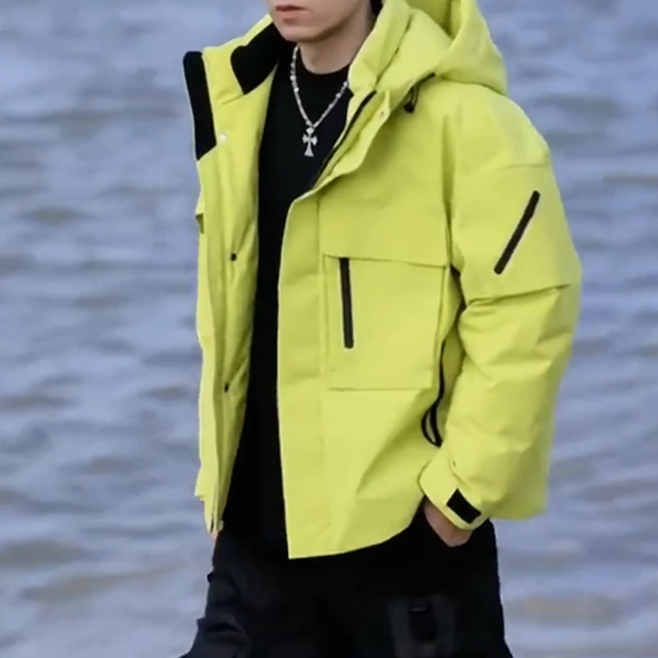 三防面料 户外冲锋衣羽绒服工装冬季男士连帽外套（微瑕）23066