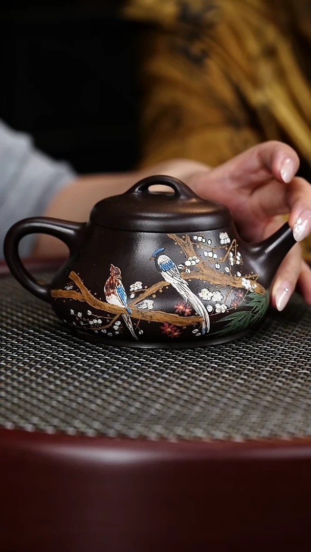 茶壶紫砂115SSH柱瓢 老紫泥300cc