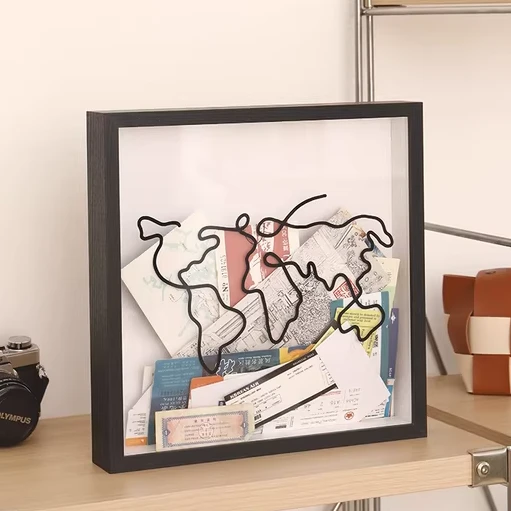 时光碎片票根收纳相框演唱会门票旅行明信片地图机票展示票据框TJ