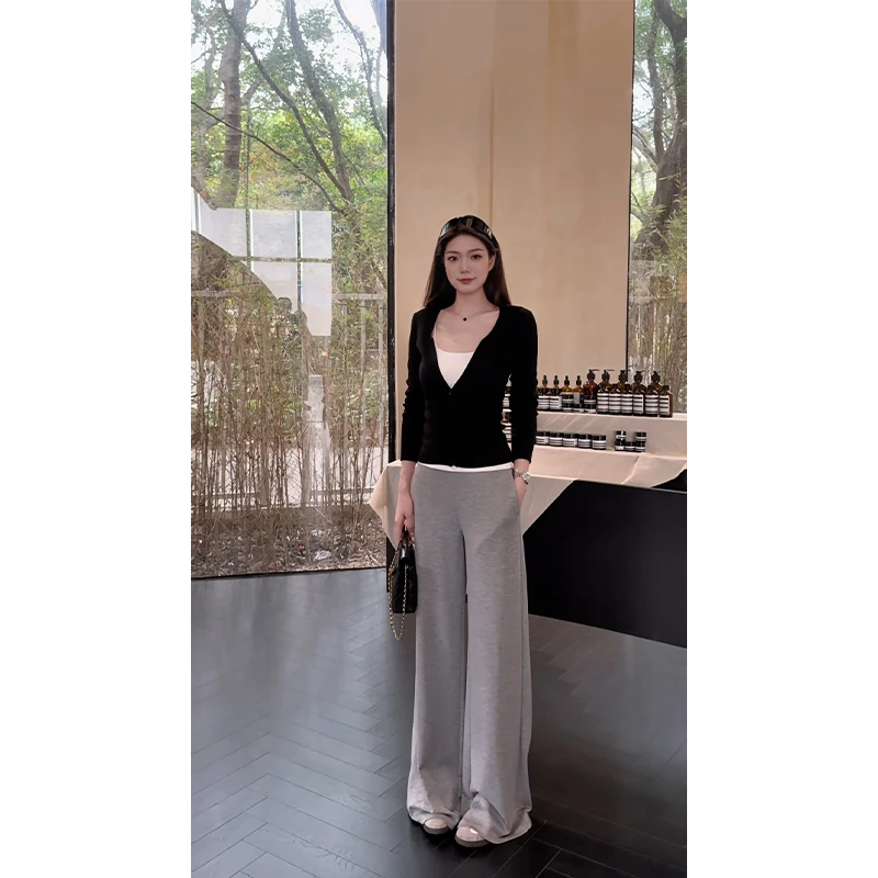 48h lulu 女生/高个子加长针织V领短款拉链上衣开衫外套 SP009