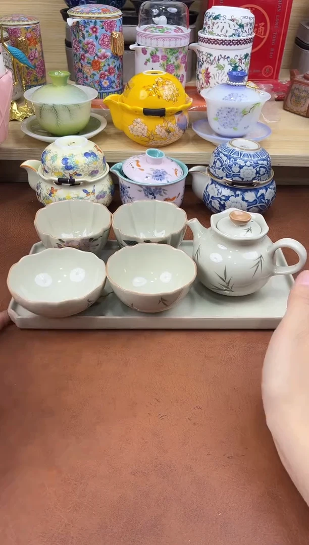 陶陶瓷茶具摆件旅行套组