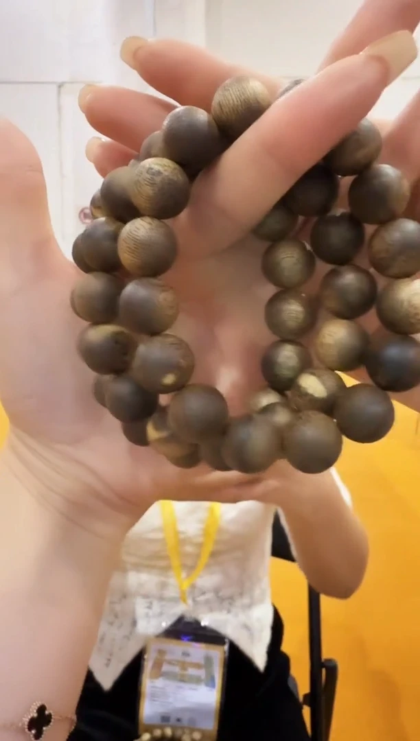 沉香手串1412白棋圆珠单圈多样性发一