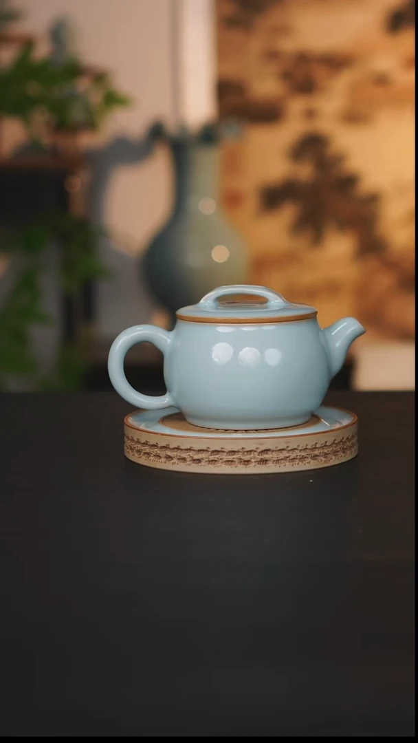 壶瓷天熙汝瓷天青汉瓦壶一级