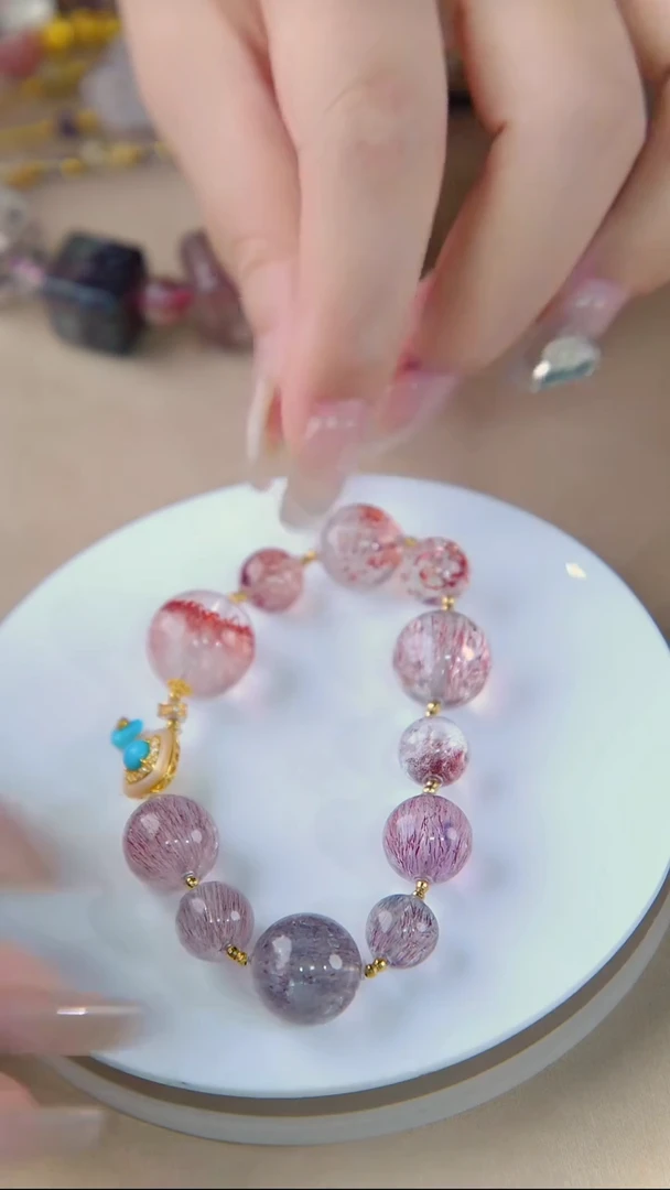 18K金镶嵌手链水晶彼岸花超七设计款