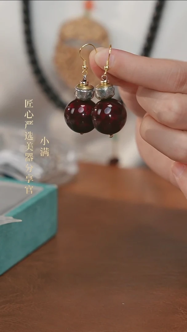 QWWHT赤宝砂银耳环