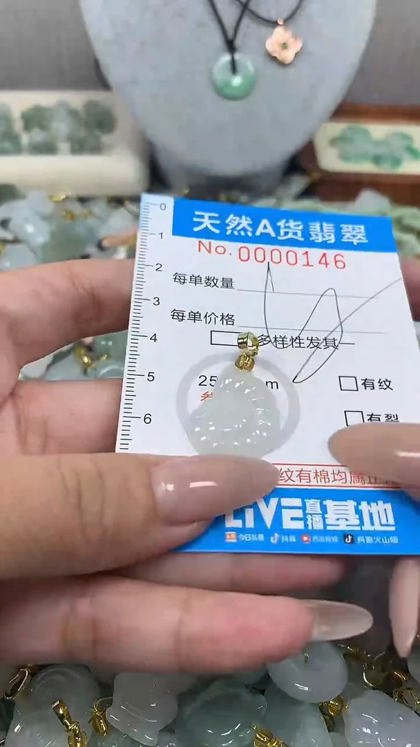 翡翠未镶嵌颈饰净货挂件-0146