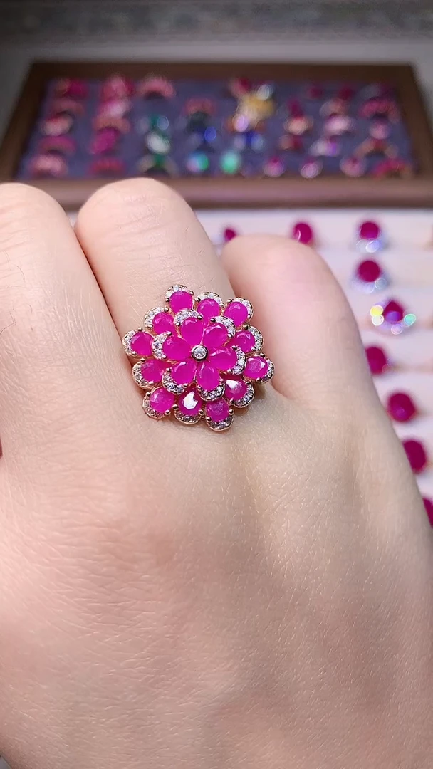 【闪购商品】红宝石戒指银S925镶嵌000