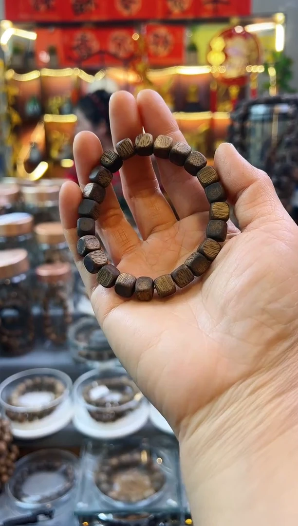 【闪购商品】沉香手串棋楠方珠单圈