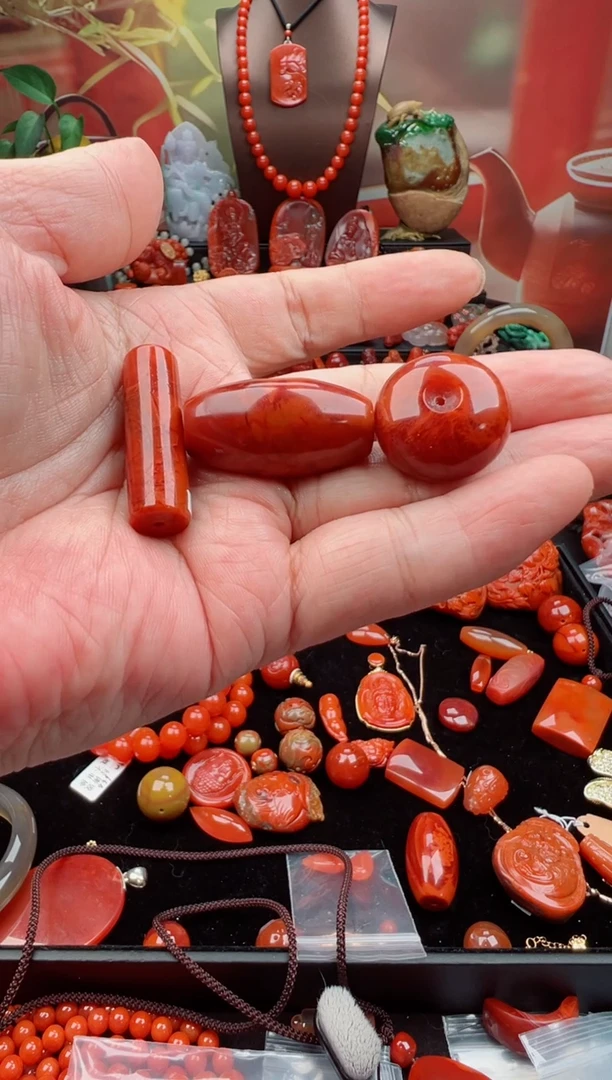 未镶嵌桶珠南红玛瑙南*桶珠